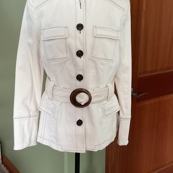 Cache White Utility Jacket with Belt, Size L - Picture 4 of 8